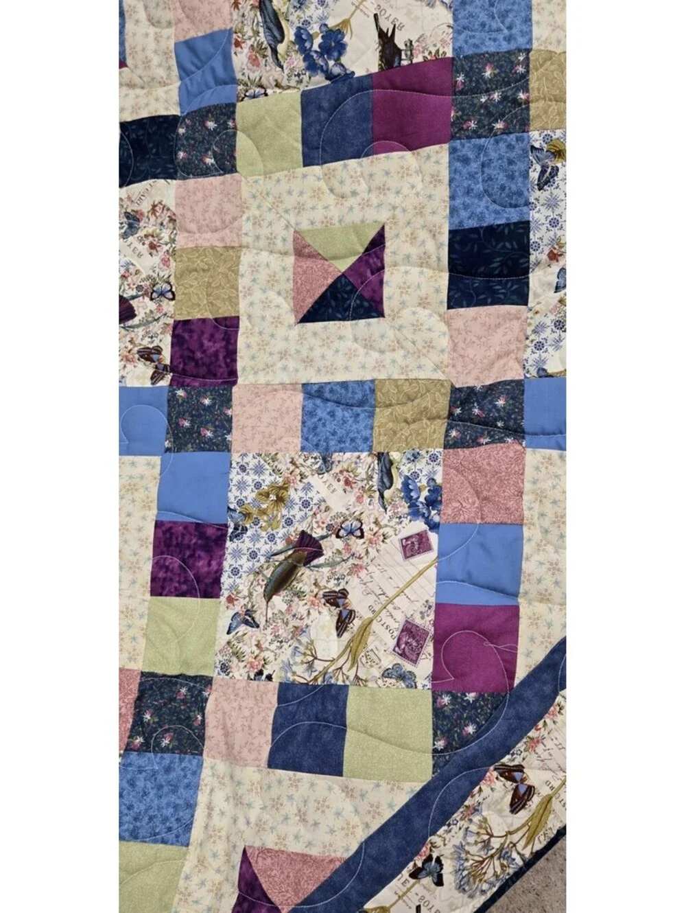 QUILT - HANDMADE - CROSSROAD PATTERN - BIRDS